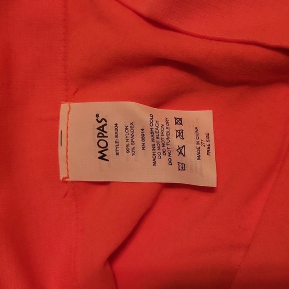 🩷 3/$15 Mopas Women's Ribbed Waistband Capri Length Orange Leggings, S/M, NWT - Picture 8 of 8